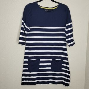 Boden Womens Benton Tunic T-Shirt Dress US Size 10 Blue White Striped Nautical
